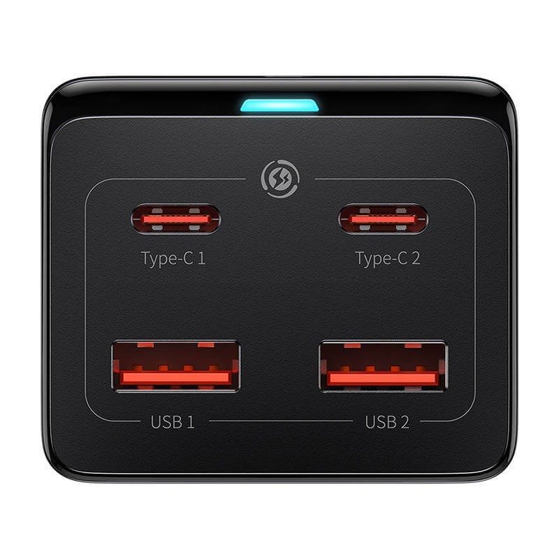 Incarcator rapid, Baseus GAN3 Pro, putere 100W, conexiune 2 x USB-A, 2 x USB-C, AC 220V, culoare neagra