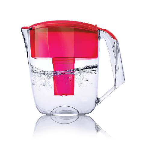 Cana de filtrare, Ecosoft MAXIMA 5L, rosie, cu ecomix, carbune activat si polipropilena
