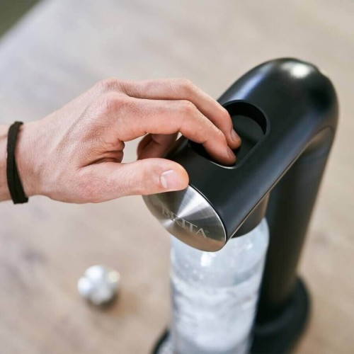 Aparat de sifon, BRITA SodaOne Negru, sticla 1 litru inclusa si butelie de CO2 cu filet
