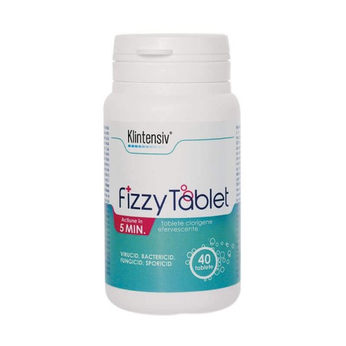 Dezinfectant clorigen pentru sisteme de filtrare, KLINTENSIV® Fizzy Tablet, 40 tablete