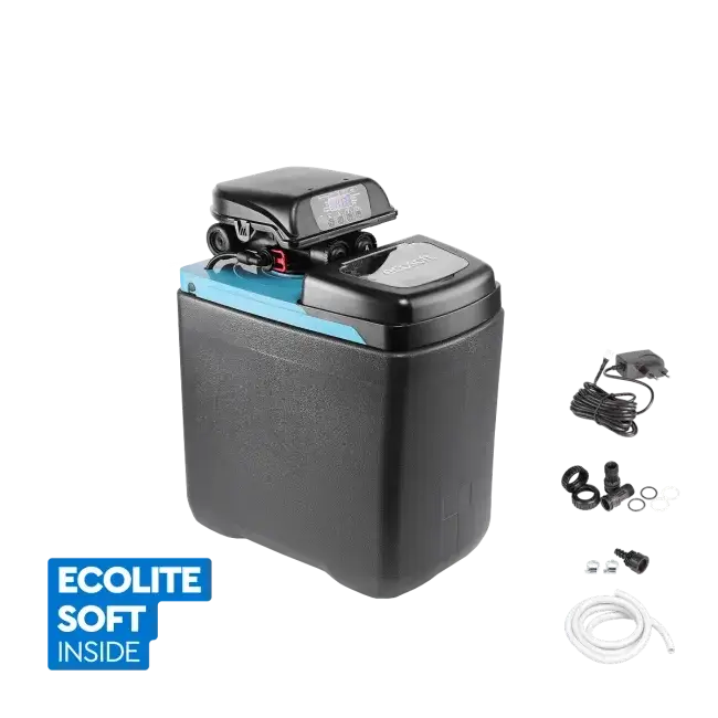 Statie compacta dedurizare, FILTRO Blue 150, valva Clack DV, 15 litri rasina, 54 cm inaltime, debit 1.5 m3/h, 2-4 persoane