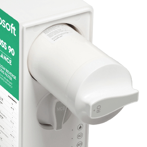 Osmoza inversa direct flow, Ecosoft Cross90 Balance, 1.5 litri/min, cartuse twist, membrana 600 GPD, remineralizare baterie smart cu indicator