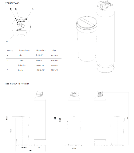 Statie dedurizare automata, Clack PRO 1465, valva volumetrica premium, tank simplex 14x65, fara material filtrant