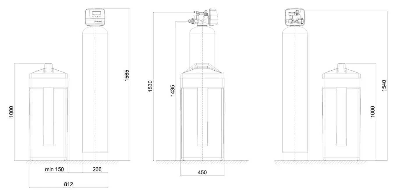 Stație dedurizare automată, Clack WS1, valvă volumetrică premium, tank simplex 10x54, debit 2-2.5 m3/oră, fără rășină inclusă