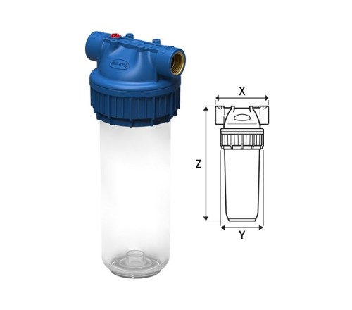 Carcasa transparenta, FILTRO Single CPP3P, conexiune din alama de 3/4