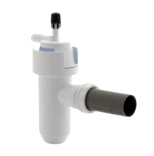 Kit sifon cu racord complet pentru drenaj și protecție anti-revărsare, compatibil cu sistemele de dedurizare