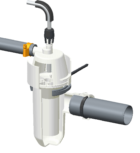 Kit sifon cu racord complet pentru drenaj și protecție anti-revărsare, compatibil cu sistemele de dedurizare