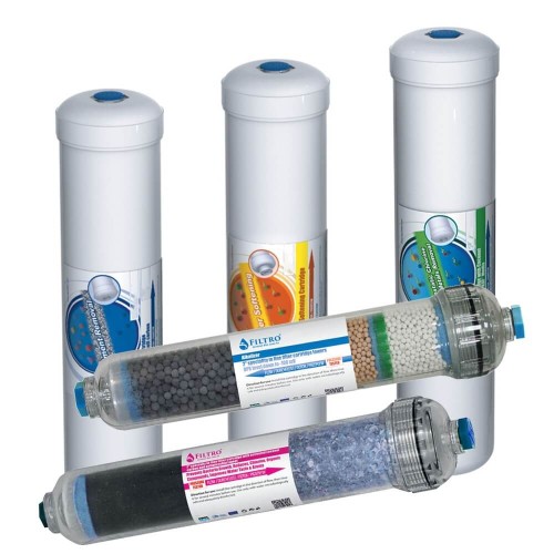 Set complet de 5 filtre cu carcasa alba, Excito CL, filet de 1/4″