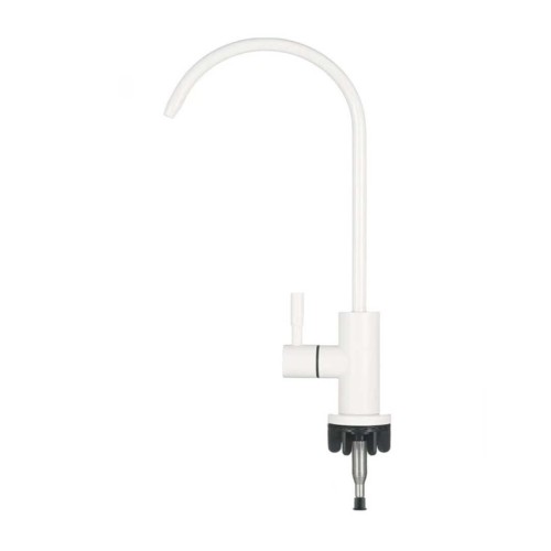 Baterie modernă simplă, FILTRO Modern White, finisaj alb, din alamă cu cartuș ceramic, monocomandă, conectare rapiă 1/4