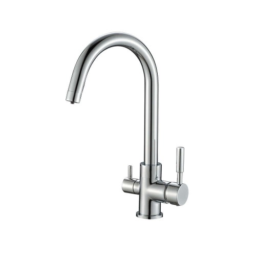Baterie bucătărie 3 căi cu flux separat apă filtrată, Premier Clasic Chrome, finisaj cromat lucios, cartușe ceramice, racorduri incluse, montaj pe chiuvetă