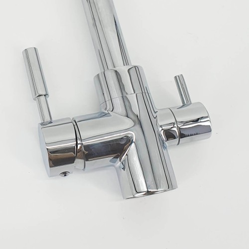 Baterie bucătărie 3 căi cu flux separat apă filtrată, Premier Clasic Chrome, finisaj cromat lucios, cartușe ceramice, racorduri incluse, montaj pe chiuvetă