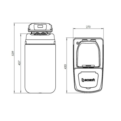 Statie compacta pentru dedurizare, FILTRO Blue 150, 15 litri de rasina, 54 cm inaltime
