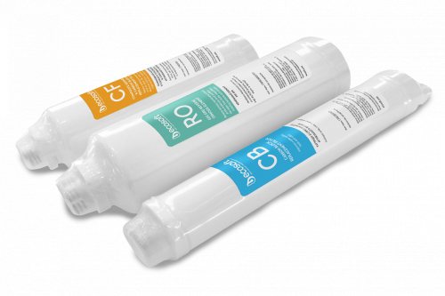 Prefiltru din polipropilena si carbune activat Ecosoft CPVDFRO, compatibil cu sistemul de osmoza inversa Ecosoft Cross90, filtru cu sistem twist