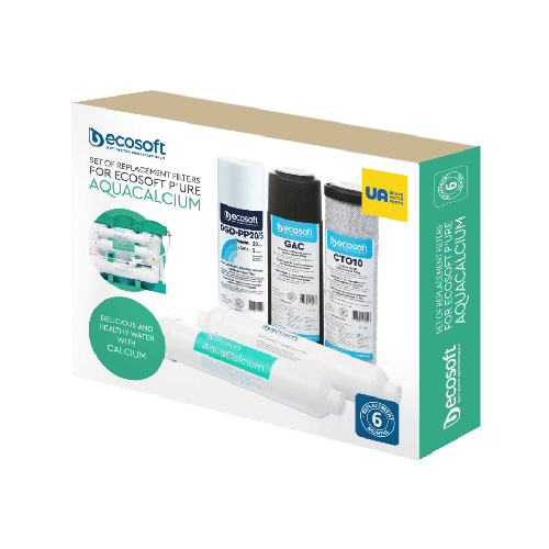 Set calcium intermediar, 5 cartușe osmoză inversă premium, prefiltrare și postfiltrare, înlocuire la 6 luni, dimensiuni standard