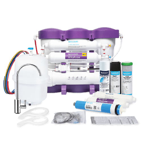 Osmoza inversa premium, Ecosoft Alkafuse MO675ALCPUREDTW, 75 GPD, 6 stadii cu alcalinizare, crestere PH 7-10 si postcarbune