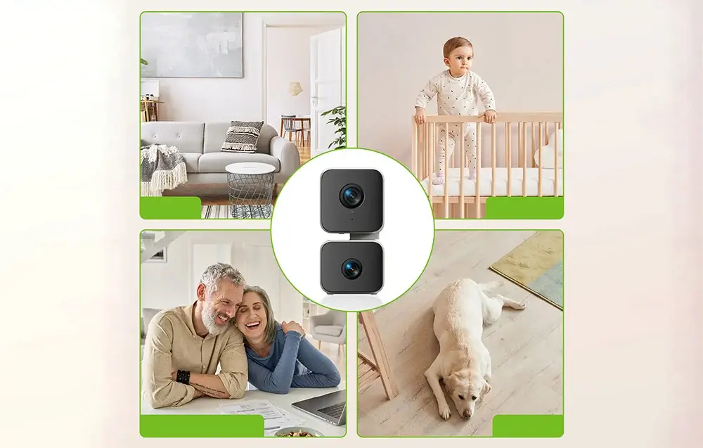 Camera WiFI dublă, Gosund PC12, conectare smart Tuya, rezoluție 1920x2160, H.265, interior