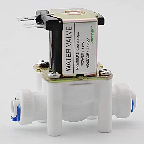 Electrovalva cu solenoid, 12V, normal inchisa, conectori rapizi 1/4