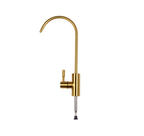Baterie modernă, FILTRO Modern Gold, finisaj auriu lucios, din alamă cu cartuș ceramic, monocomandă, conectare rapiă 1/4