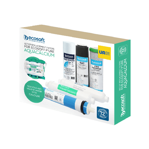 Set calcium complet, 5+1 cartușe osmoză inversă premium, prefiltrare, membrană 75 GPD și postfiltrare Ca, 12 luni, standard 10