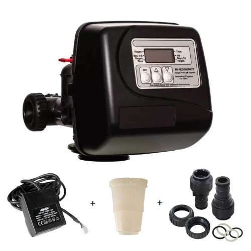 Valva de comanda pentru statii automate de filtrare, Clack WS1TC, kit complet cu sursa, distribuitor si conexiuni, programare in functie de volum sau timp