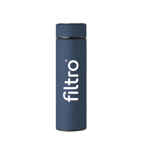 Termos cu perete dublu, FILTRO Thermo LED Indigo, afisaj tactil digital al temperaturii, infuzor inclus, volum 500 ml