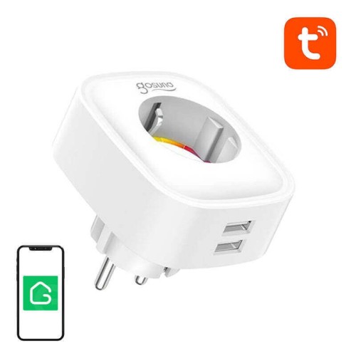 Priza smart cu WiFi, Gosund SP112, WiFi 2xUSB, control din Tuya app, putere maxima 3860W (16A), compatibil Alexa si Google Home