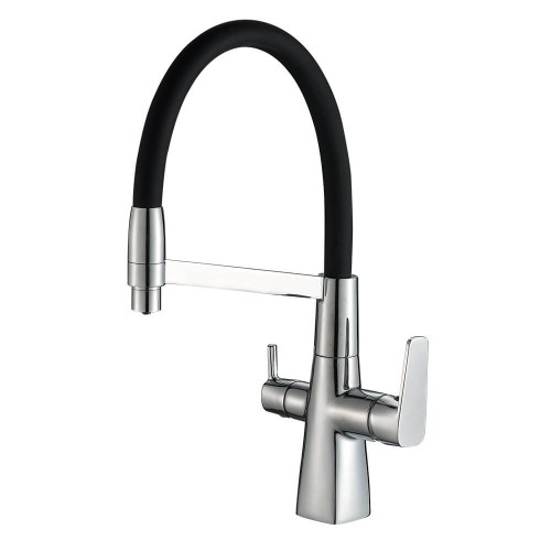 Baterie cu 3 cai, PREMIER 3CC BRIDGE, finisaj cromat, furtun flexibil cu dus