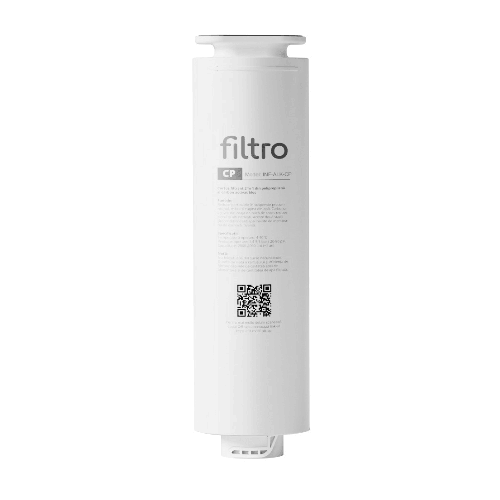 Cartuș de filtrare 2 în 1 cu sistem twist, stadiul 1, polipropilenă cu grad variabil de filtrare, carbune activat din coajă de nucă de cocos, pentru sistemul FILTRO INFINITY Alk+ DF800