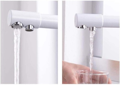 Baterie 3 căi, PREMIER Tall White, finisaj alb, flux separat apă filtrată și apă menajeră (rece și caldă)