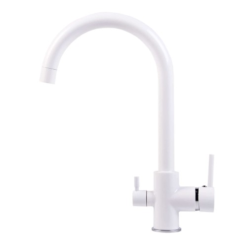 Baterie 3 căi, PREMIER CLASIC White, finisaj alb, flux separat apă filtrată și apă menajeră (rece și caldă)