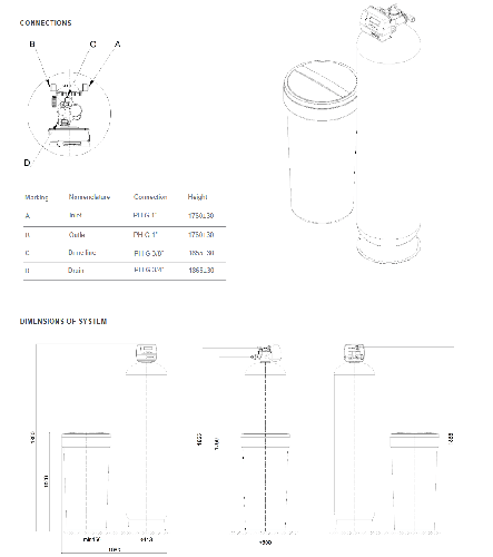 Statie dedurizare automata, Clack PRO 1665, valva volumetrica premium, tank simplex 16x65, fara material filtrant