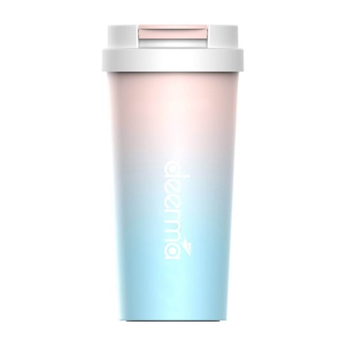 Blender portabil cu functie de termos, 300 ml, 18000 RPM, 50W, acumulator 1500 mAh, albastru/roz