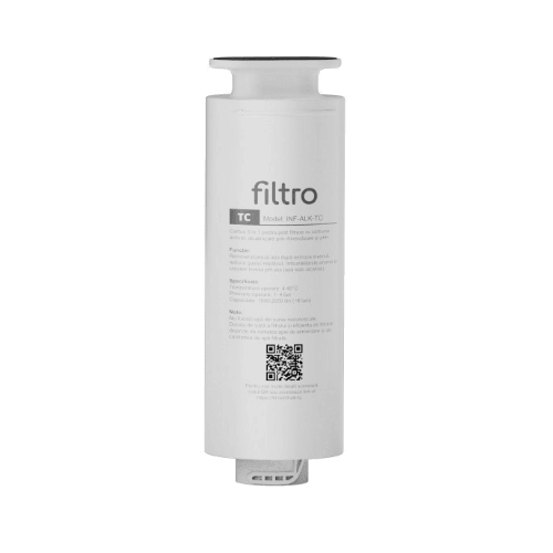 Cartus de postfiltrare 3 în 1, cu cărbune activat, alcalinizare prin mineralizare și pH+, pentru sistemul FILTRO INFINITY Alk+ DF800