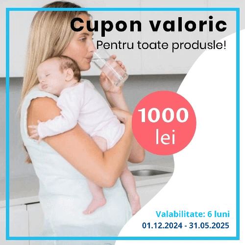 Cupon valoric de 1000 lei, valabil 6 luni, pentru comenzi online