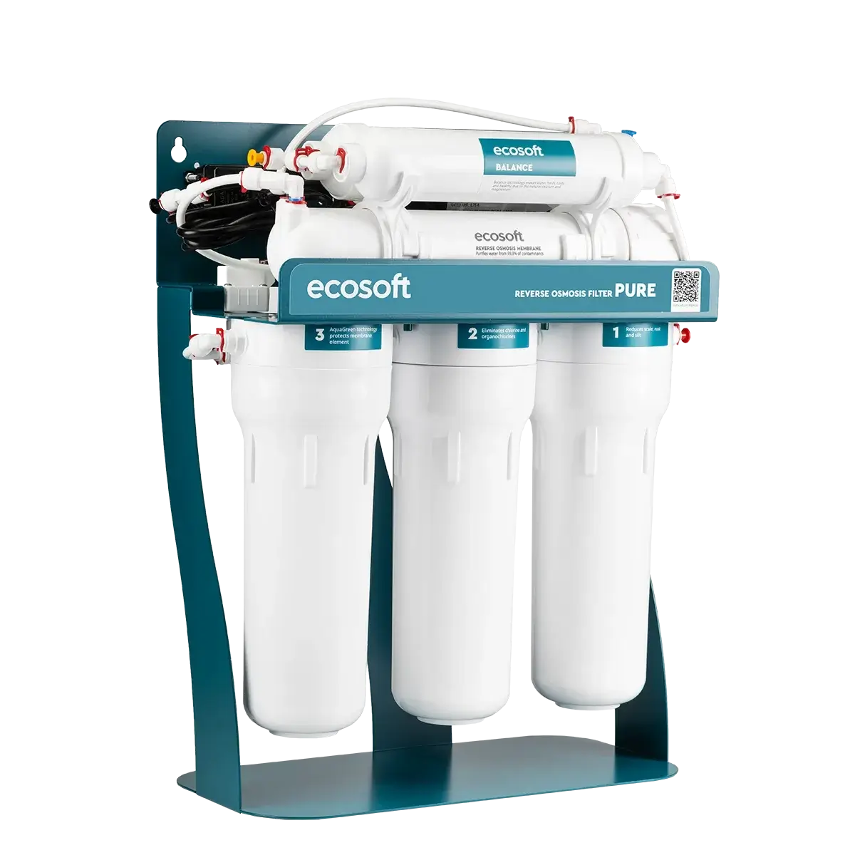 Osmoza inversa premium, Ecosoft Balance PRO, pompa de presiune, cadru metalic, 6 stadii, 75 GPD, remineralizare optima si eficienta ridicata