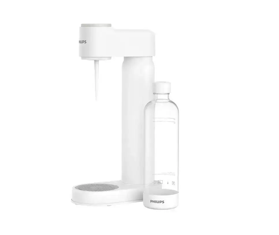 Aparat de sifon, Philips Soda Maker, sticla 1 litru inclusa si butelie de CO2 cu filet, alb