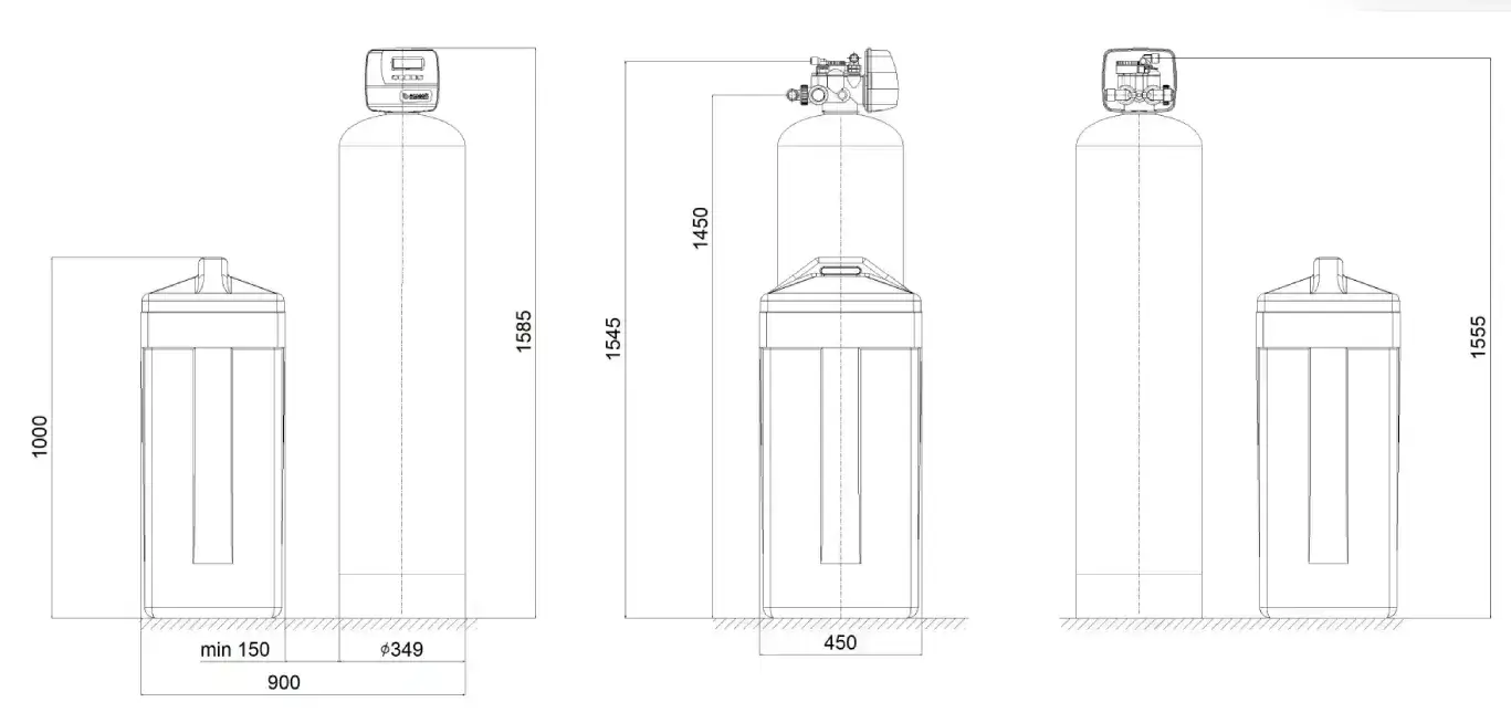 Stație dedurizare automată, Clack WS1 PROSOFT, rășină Ecolite S, valvă volumetrică premium, tank simplex 13x54, debit 4.3 m3/oră, 75 litri de rășină inclusă