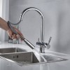 Baterie 3 căi, PREMIER Extend White, finisaj alb, furtun extensibil cu duș, flux separat apă filtrată și apă menajeră (rece și caldă)
