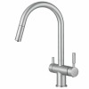 Baterie 3 căi, PREMIER Extend Satin, finisaj crom lucios, furtun extensibil cu duș, flux separat apă filtrată și apă menajeră (rece și caldă)