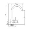 Baterie bucătărie 3 căi cu flux separat apă filtrată, Premier Clasic Chrome, finisaj cromat lucios, cartușe ceramice, racorduri incluse, montaj pe chiuvetă