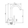 Baterie bucătărie 3 căi cu flux separat apă filtrată, Premier Clasic Black Stone, finisaj negru granit, cartușe ceramice, racorduri incluse, montaj pe chiuvetă