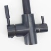 Baterie bucătărie 3 căi cu flux separat apă filtrată, Premier Clasic Black Flash, finisaj negru lucios, cartușe ceramice rezistente, montaj pe chiuvetă, racorduri incluse