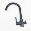 Baterie bucătărie 3 căi cu flux separat apă filtrată, Premier Clasic Black Flash, finisaj negru lucios, cartușe ceramice rezistente, montaj pe chiuvetă, racorduri incluse