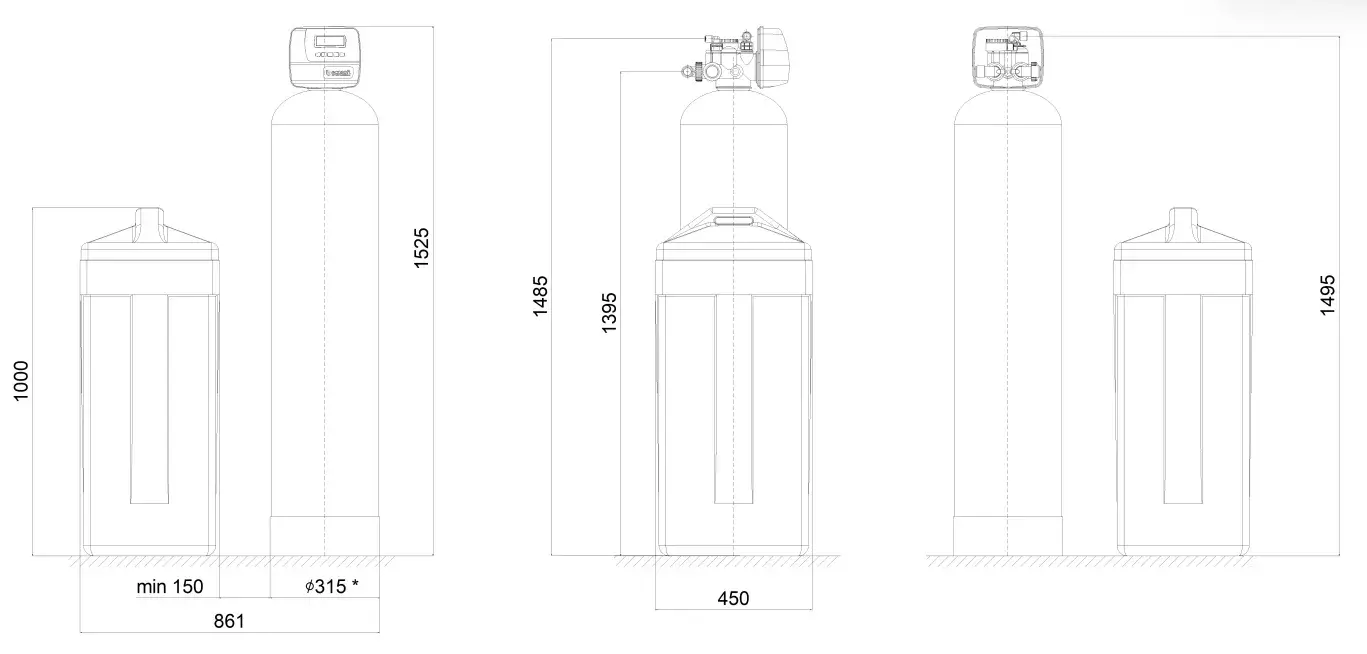 Stație dedurizare automată, Clack WS1 PROSOFT, rășină Ecolite S, valvă volumetrică premium, tank simplex 12x52, debit 3.6 m3/oră, 50 litri de rășină inclusă
