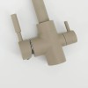 Baterie 3 căi cu flux separat apă filtrată Premier Tall Oat, finisaj bej mat granit, cartușe ceramice durabile, montaj pe chiuvetă, garanție 3 ani