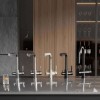 Baterie 3 căi cu flux separat apă filtrată Premier Tall Oat, finisaj bej mat granit, cartușe ceramice durabile, montaj pe chiuvetă, garanție 3 ani