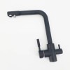 Baterie de bucătărie cu 3 căi, Premier Tall Black Stone, finisaj negru granit lucios, flux separat apă filtrată și apă menajeră rece și caldă