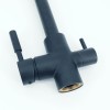 Baterie 3 căi pentru apă filtrată, Premier Tall Black Flash, finisaj negru lucios, flux separat apă rece caldă și filtrată, montaj pe chiuvetă bucătărie