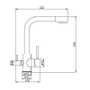 Baterie 3 căi pentru apă filtrată, Premier Tall Black Flash, finisaj negru lucios, flux separat apă rece caldă și filtrată, montaj pe chiuvetă bucătărie