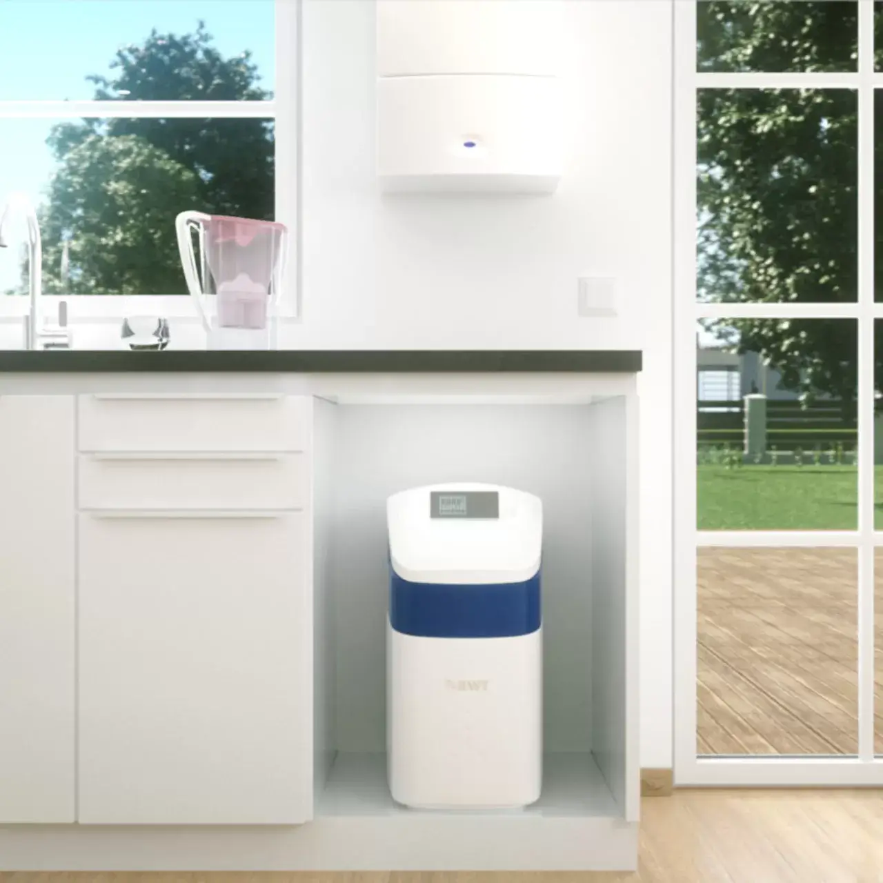 Statie compacta pentru dedurizare, BWT Perla Silk S, 10 litri rasina, 53 cm inaltime